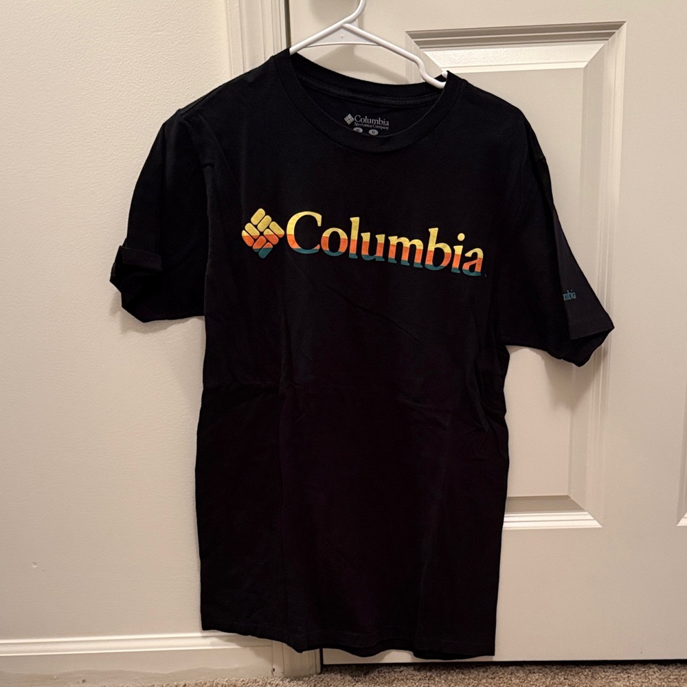 Columbia Men's Black Tee with Multicolor Logo